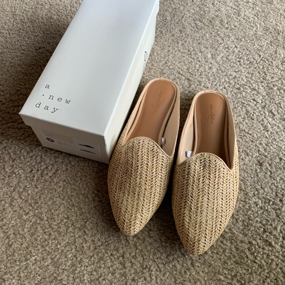 universal thread tan slip-on flats